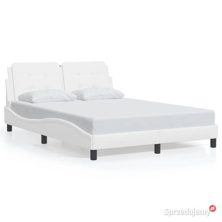 Rama łóżka z LED biała sztuczna skóra 120x200 Warszawa sprzedam