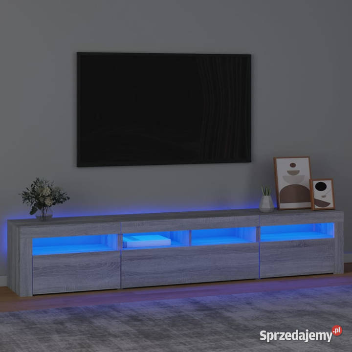 Szafka pod TV z oświetleniem LED szary dąb Warszawa