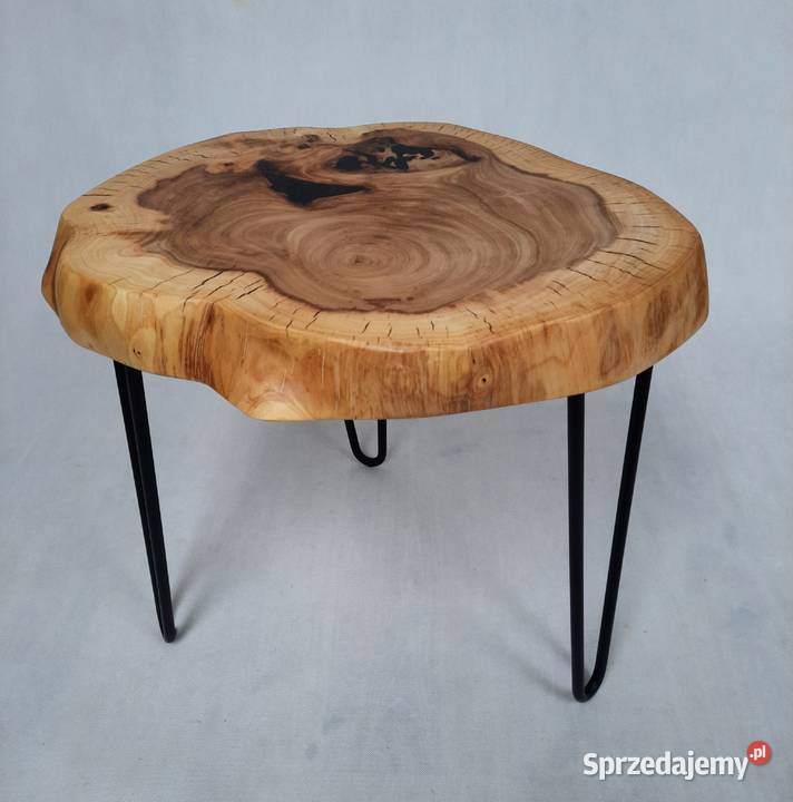 Stolik kawowy plaster drewna wiąz loft sprzedam