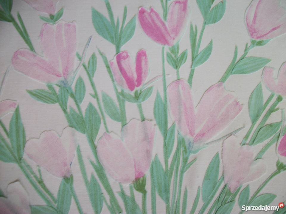 OBRAZ KOLAŻ KWIATY Z MATERIAŁU NA PŁÓTNIE Przemyśl