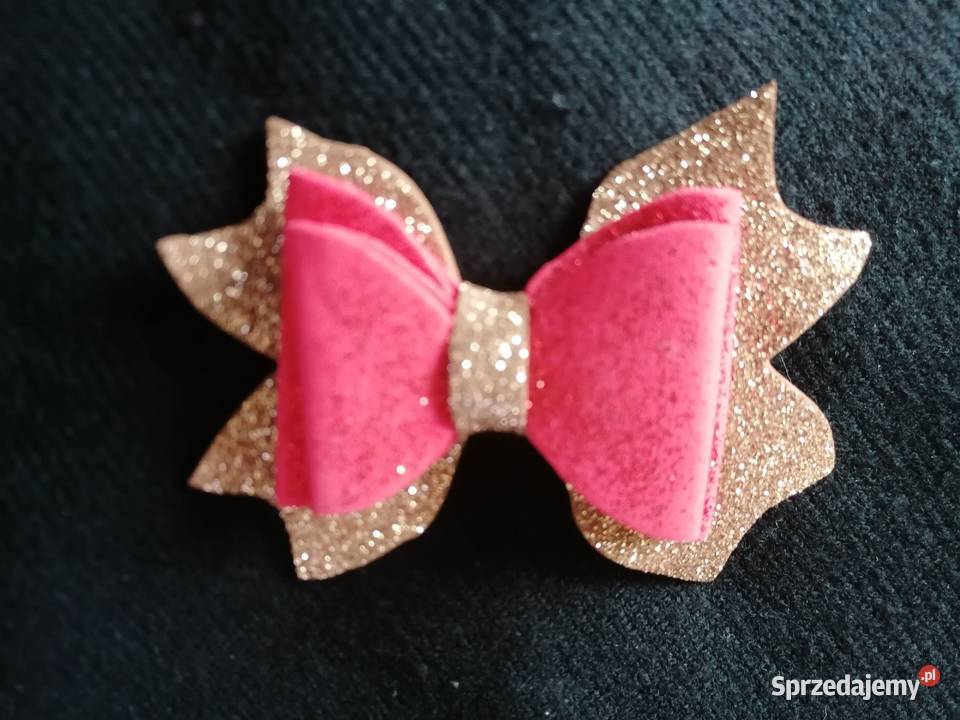 Zapinka do włosów złotoczerwona kokarda z Łódź