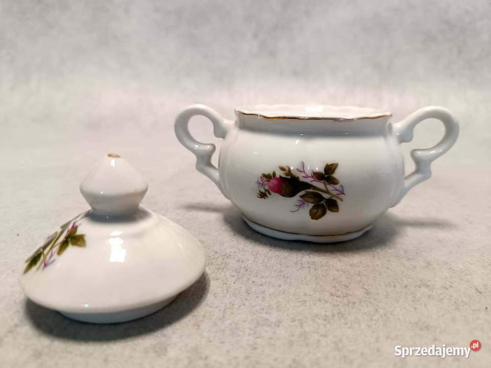 Różana Cukiernica Róża Japonia Japan Porcelana i szkło