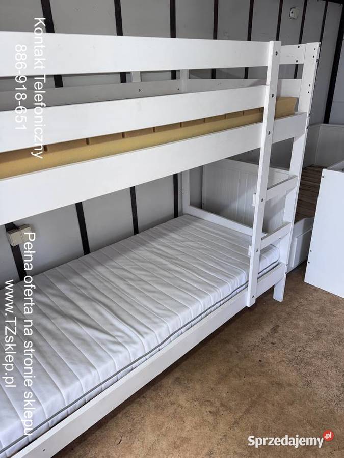 Łóżko piętrowe Lite drzewo białe IKEA MYDAL