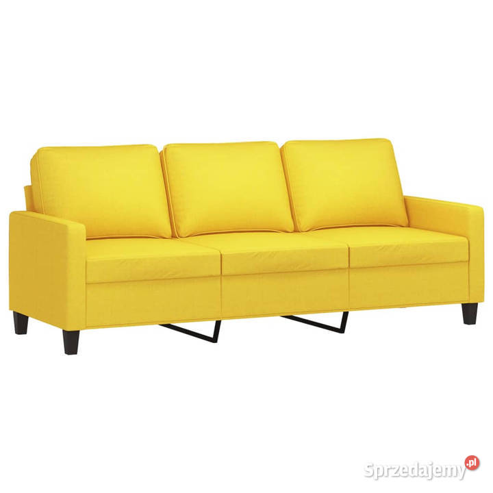 3osobowa sofa z podnóżkiem jasnożółty 180