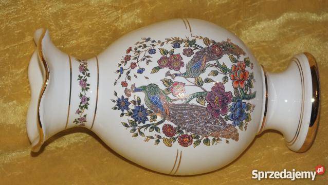 Śliczny wazonik z porcelany pozłacany 24K złotem kujawsko-pomorskie Inowrocław sprzedam