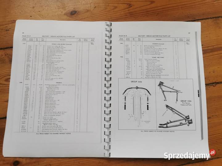 INDIAN 741 B PARTS AND LIST Pozostałe Lębork