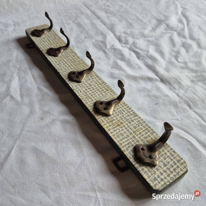 Wieszak prl vintage kuchnia 1960 z PRLu szaro Akcesoria kuchenne Brzesko