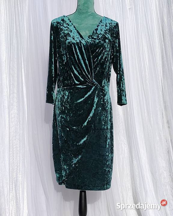 Nowa sukienka Mango 46 XXXL zielona welurowa Szczecin sprzedam
