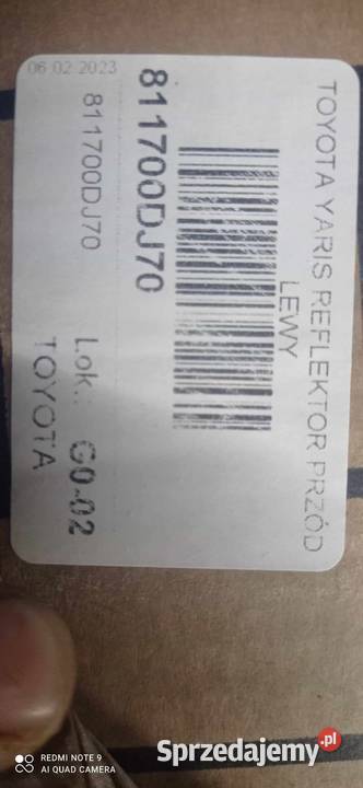 Lampa lewa Toyota Yaris III Lift lewa Oświetlenie kujawsko-pomorskie Włocławek