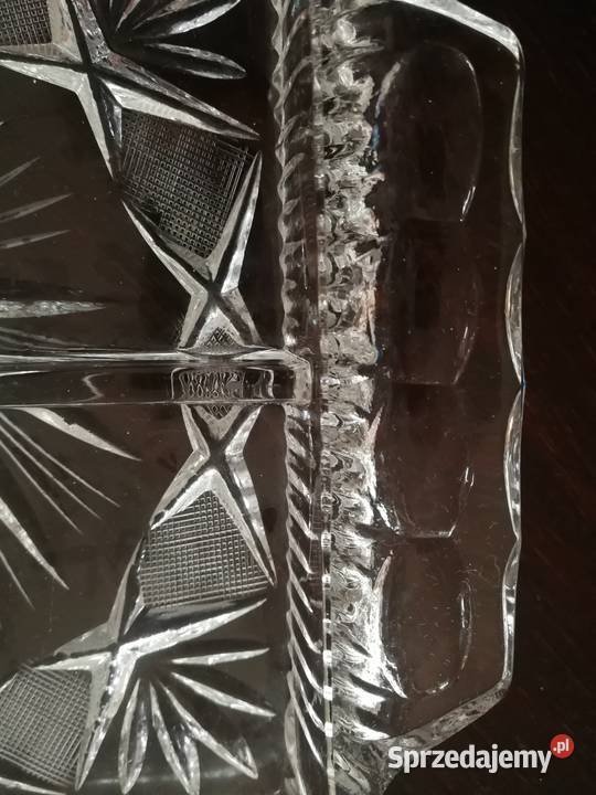 Ręcznie szlifowany dzielony kryształowy talerz