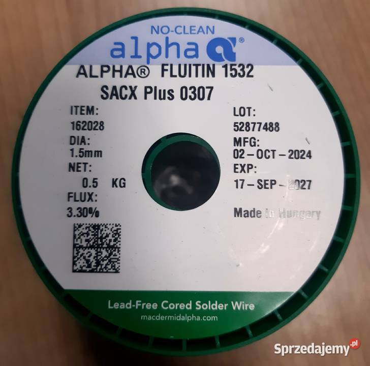 Cyna ALPHA FLUITIN 1532 SACX Plus 0307 15mm 05 Dąbrowa Górnicza