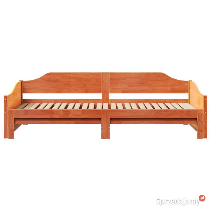 Łóżko dzienne rozsuwane woskowy brąz drewno 207cm