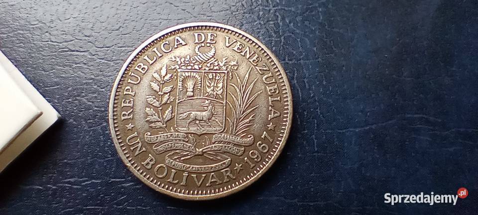 Stare monety 1 boliwar 1967 Wenezuela Numizmatyka Lesko