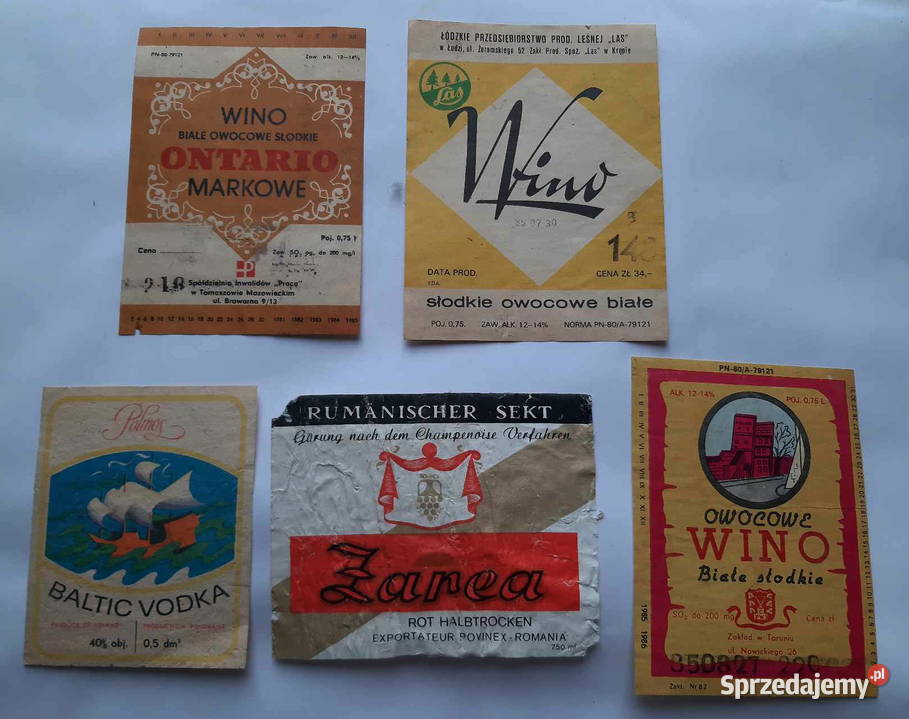 STARE ETYKIETY WINO PRL POLSKA Łódź