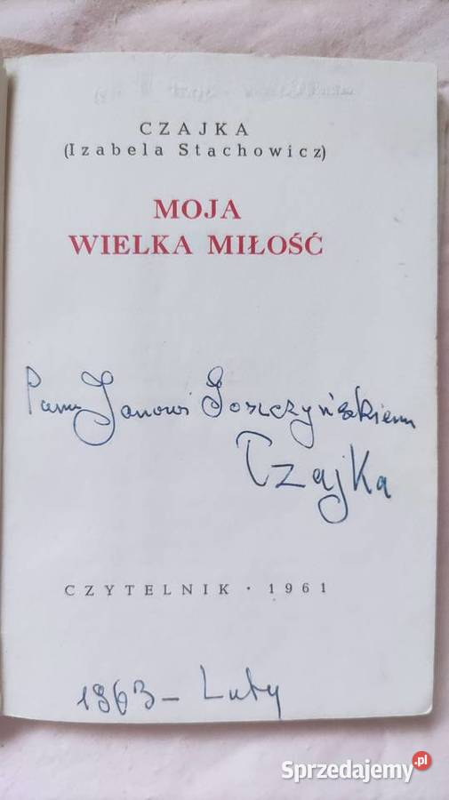 Autograf Czajki pisarki i muzy Witkacego Szczecin