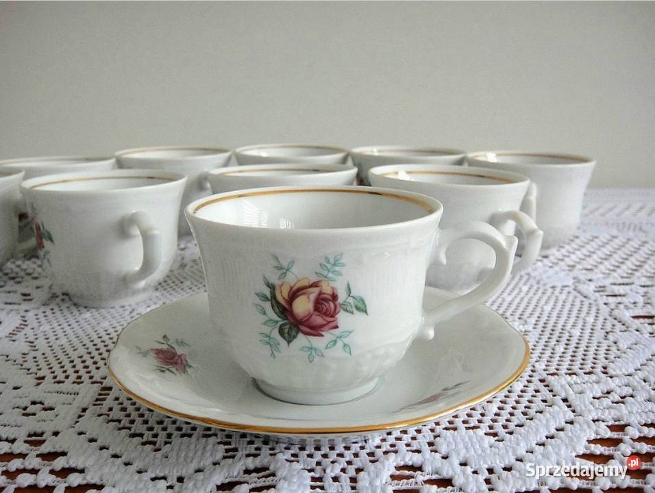 Zestaw porcelanowy do espresso sygnowany Crystal Kielce