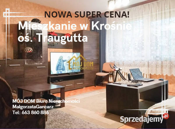 Słoneczne 3pokojowe mieszkanie na parterze dom wolnostojący Krosno sprzedam