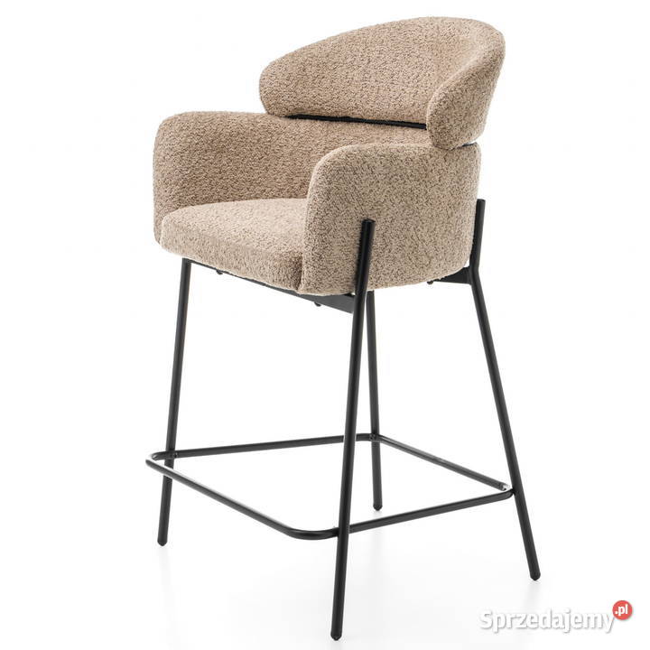 Hoker Tapicerowany Bolzano Boucle Ciemnobeżowe Tarchały Małe