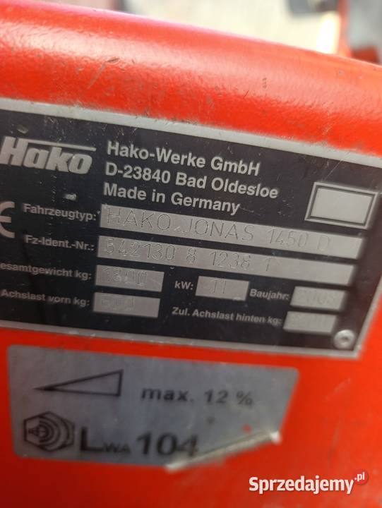 Zamiatarka hako Jonas 1450 d Działdowo