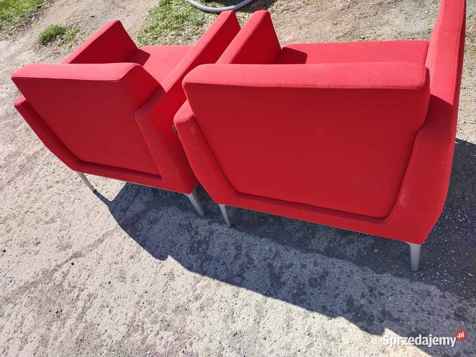 Fotel 2 sztuki niski czerwony Kraków małopolskie