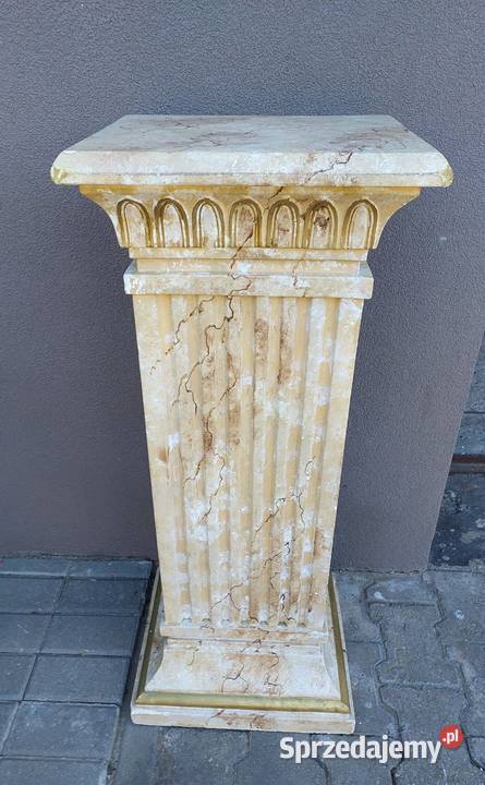 Kolumna gipsowa imitacja marmuru kwietnik beżowy Tczew