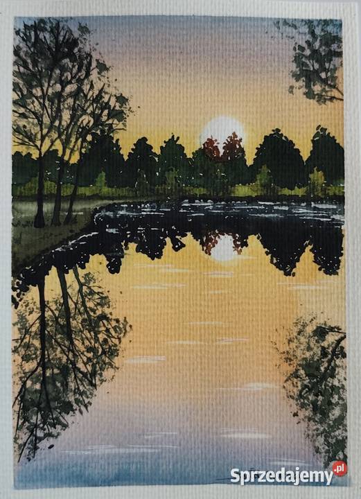 Akwarela Akwarelka Obraz pt Złota Godzina 135 x Katowice