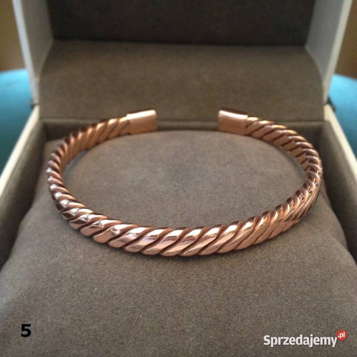 Bransoletka Miedziana dł wew 16 szer 6mm Splot Wrocław
