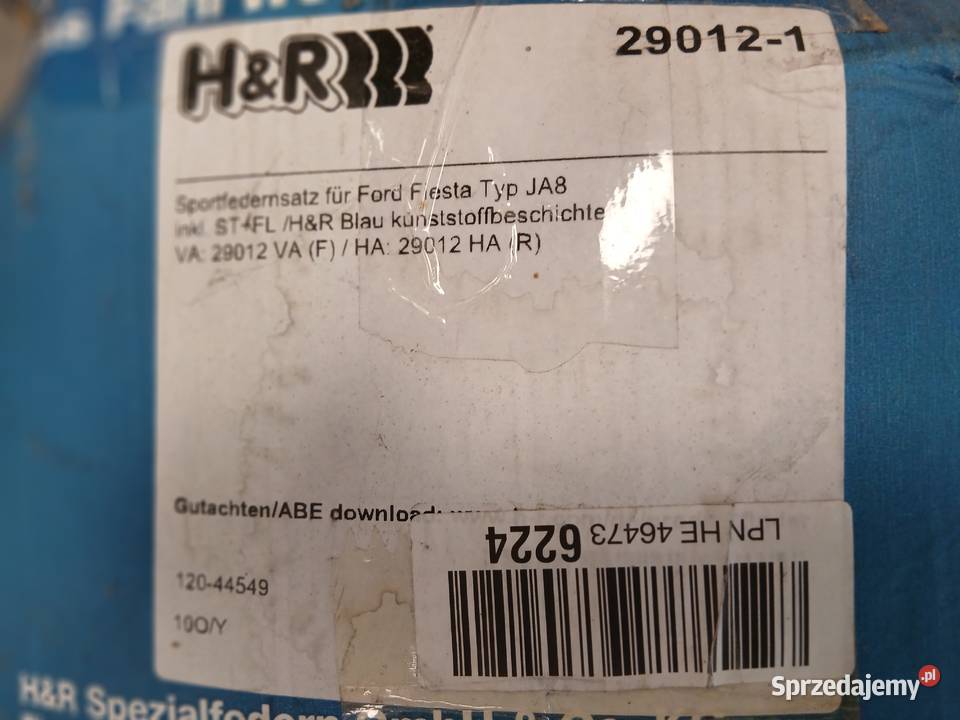 SPRĘŻYNY OBNIŻAJĄCE HR 290121 PRZÓD TYŁ DO FORD Szczerbice
