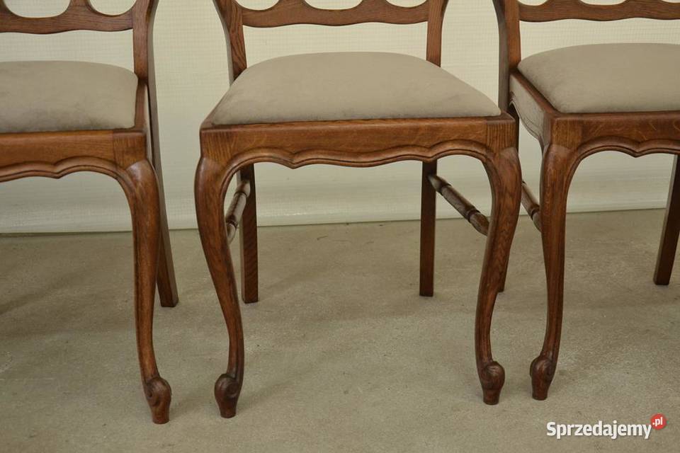 krzesła ludwikowskie komplet 6 krzeseł Antyki, Sztuka, Kolekcje Poddębice