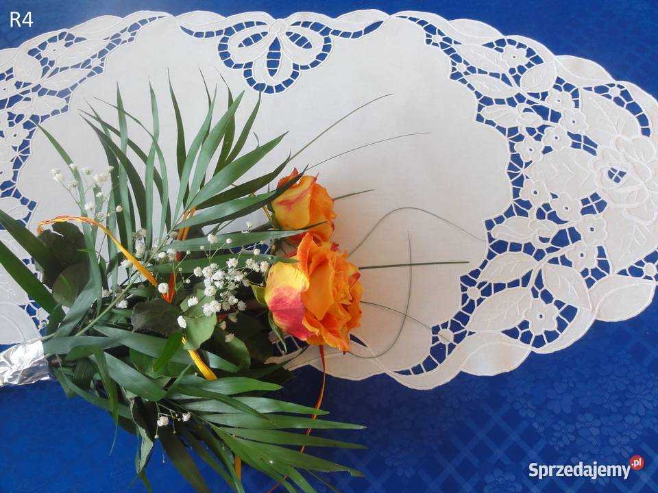 Serwetki białe wyszywane haft Richelieu Lublin sprzedam