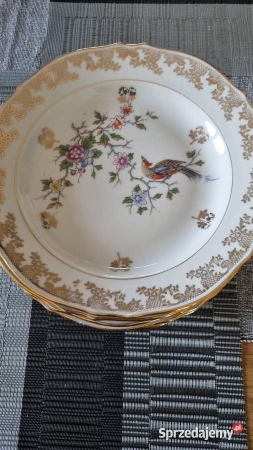 Talerze Z Rajskim Ptakiem głębokie Porcelana Wola Podłężna
