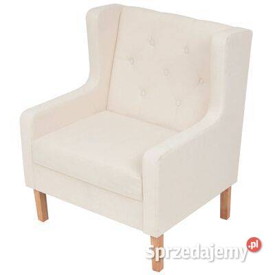 vidaXL Fotel kremowy tkanina245449