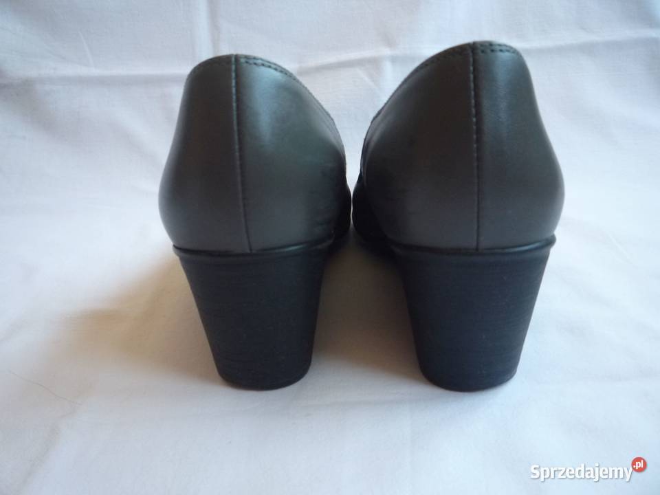 Góral 38 dł 25 Szare czółenka koturn Skóra Szczecin