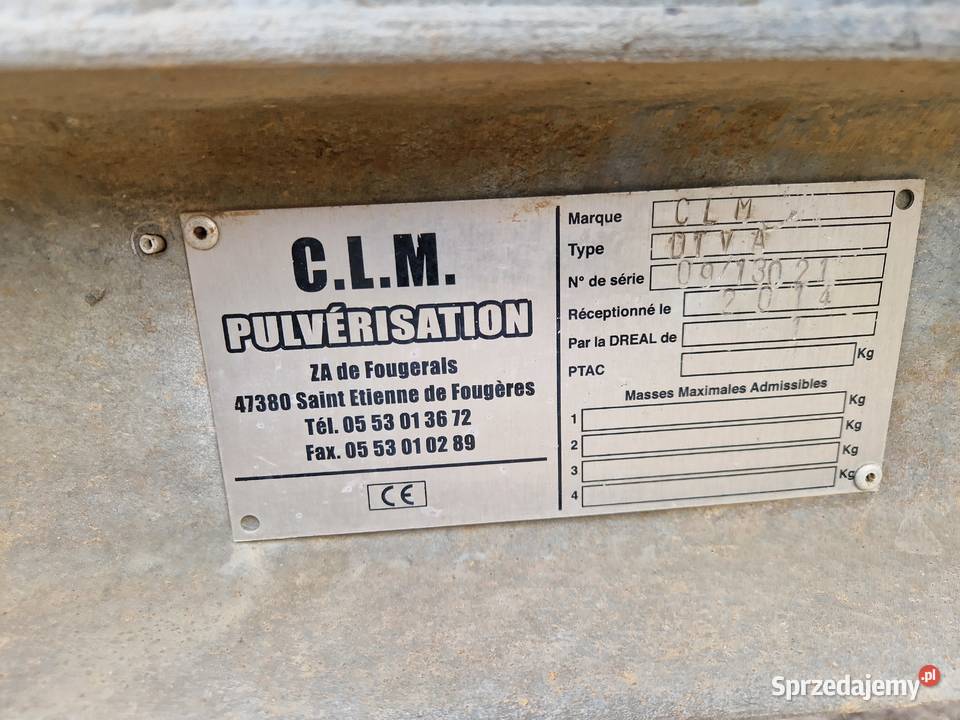 opryskiwacz sadowniczy CLM 1500 litrów kolumna nieuszkodzony Zaczepiane Zelów sprzedam
