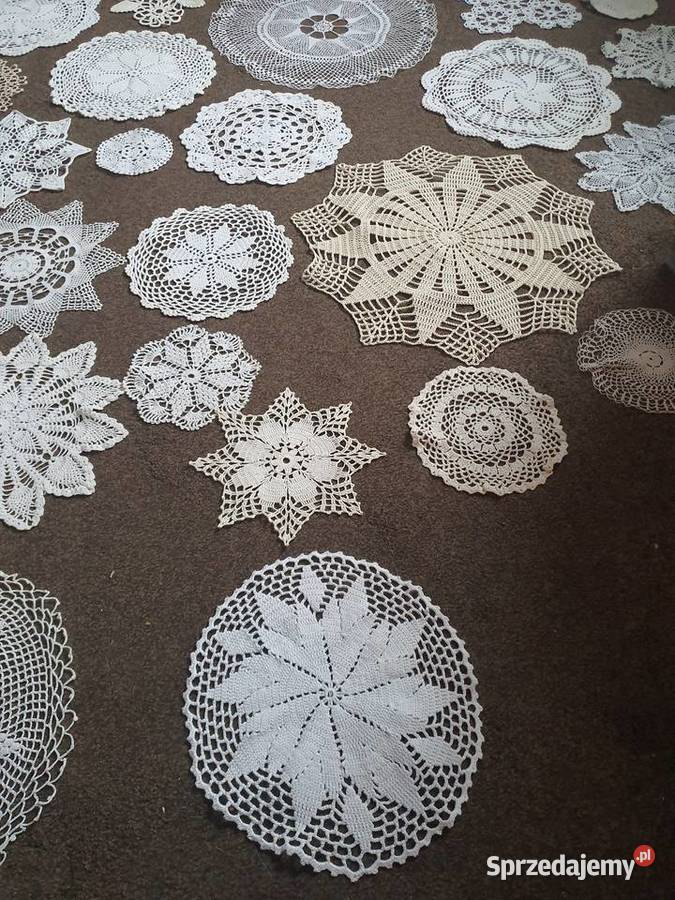 serwetki okrąłe szydelkowe rękodzieło Zabrze