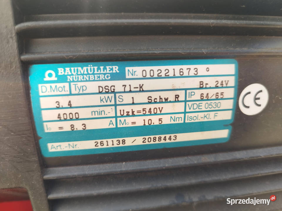 Silnik Baumuller DSG 71K z przekładnią 391 z Strzyżew