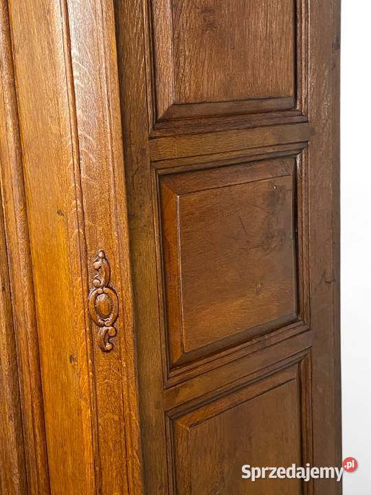Stara masywna stylowa szafa dwudrzwiowa lity dąb Gryfice