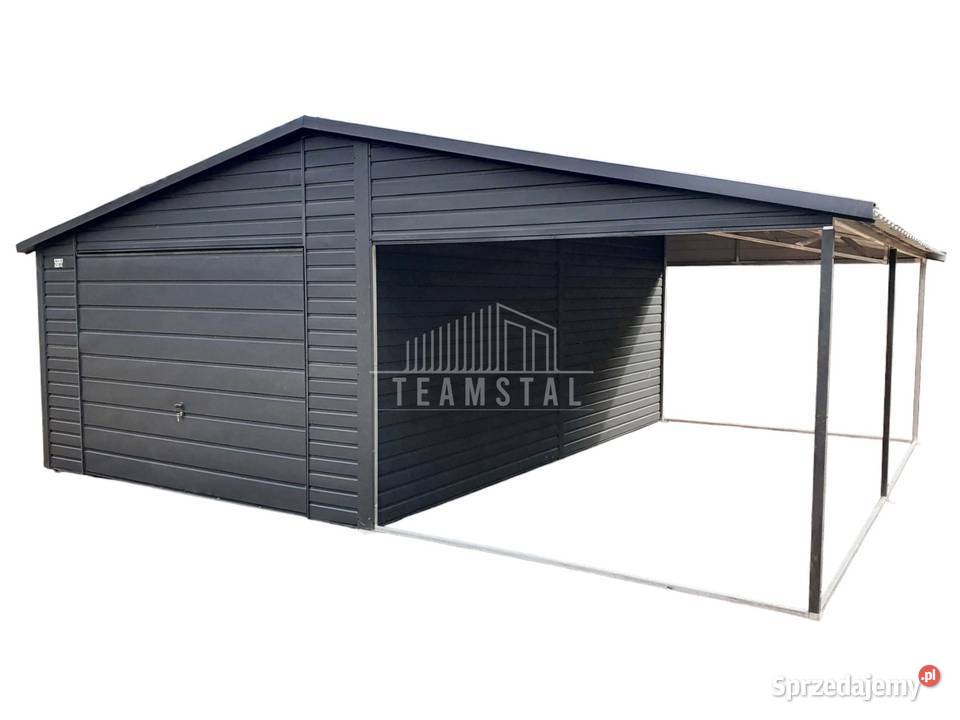 Garaż Blaszany 4x6 wiata 35x6 Brama uchylna dach 22m2