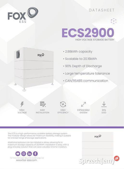 FoxESS Energy Cube CS2900 moduł bateryjny 288 sprzedam