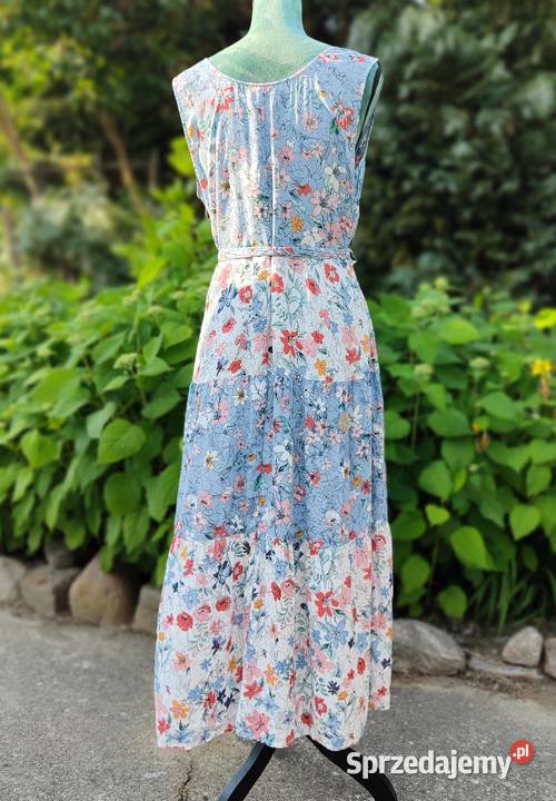 Długa sukienka CA 42 XL biała niebieska kolorowe Szczecin