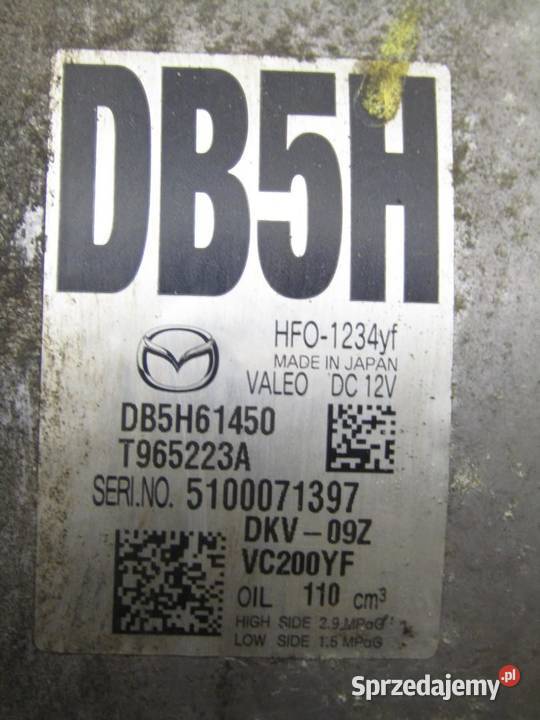 SPRĘŻARKA KOMPRESOR KLIMATYZACJI 15 B MAZDA 2 DJ sprzedam