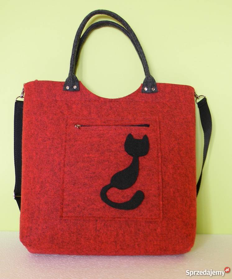 TOREBKA FILCOWA z KOTEM bez torba FILC KOTpasek Szczucin