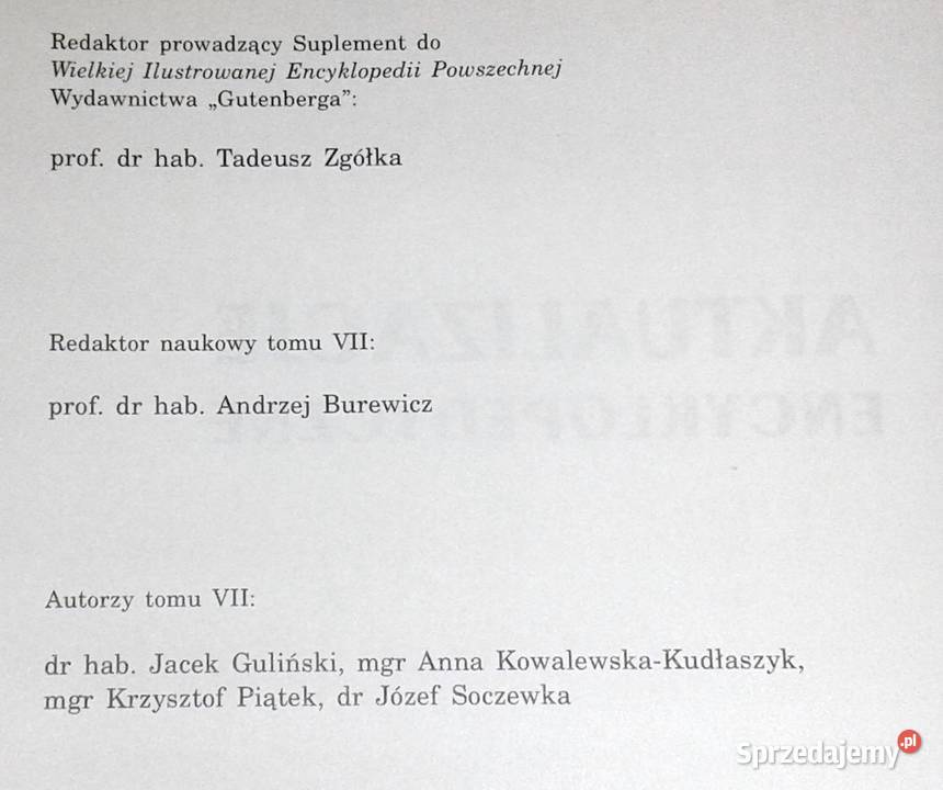 Aktualizacje Encyklopedyczne Fizykachemia Tom 7 lubelskie Chełm