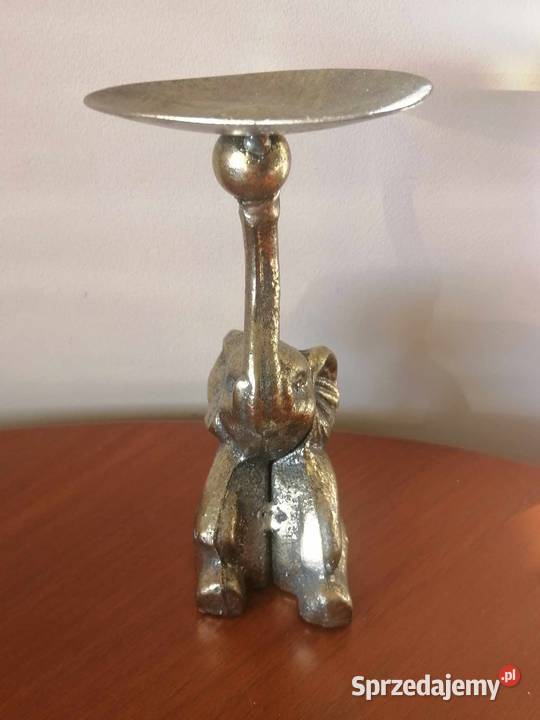 Słoń Szczęścia Figura Świecznik Vintage Retro Wałbrzych