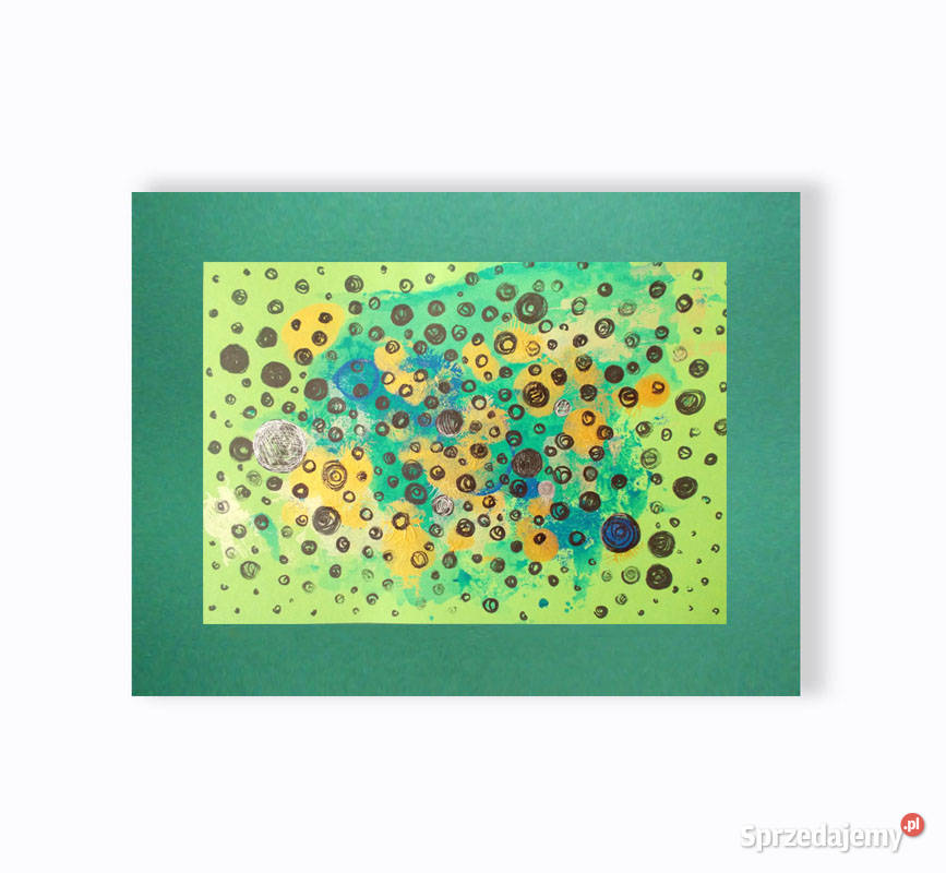 zielona abstrakcja złota abstrakcja minimalizm Łódź sprzedam