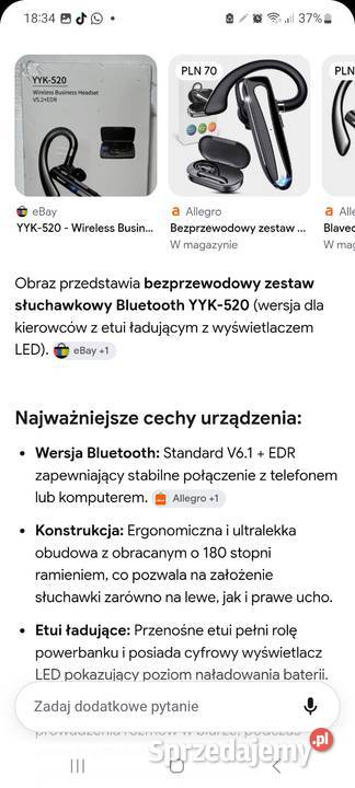 Bezprzewodowa słuchawka nowa Brzostek