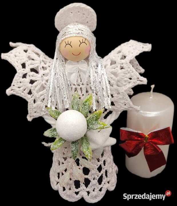 Świąteczny Anioł 20 ręcznie wykonany Krzywaczka