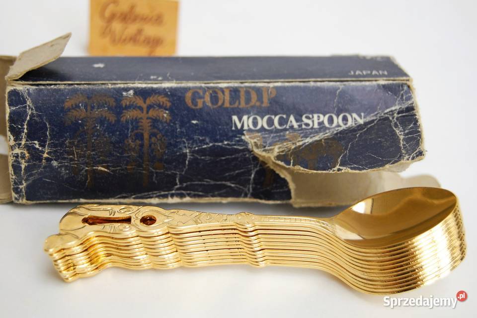 Platerowane złotem złote łyżeczki do kawy 12 lubelskie Lublin