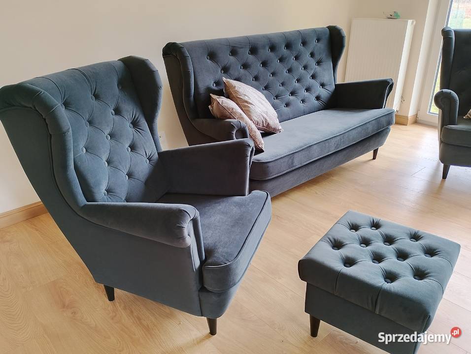 Sofa ciemno szara na nóżkach nowa Łańcut