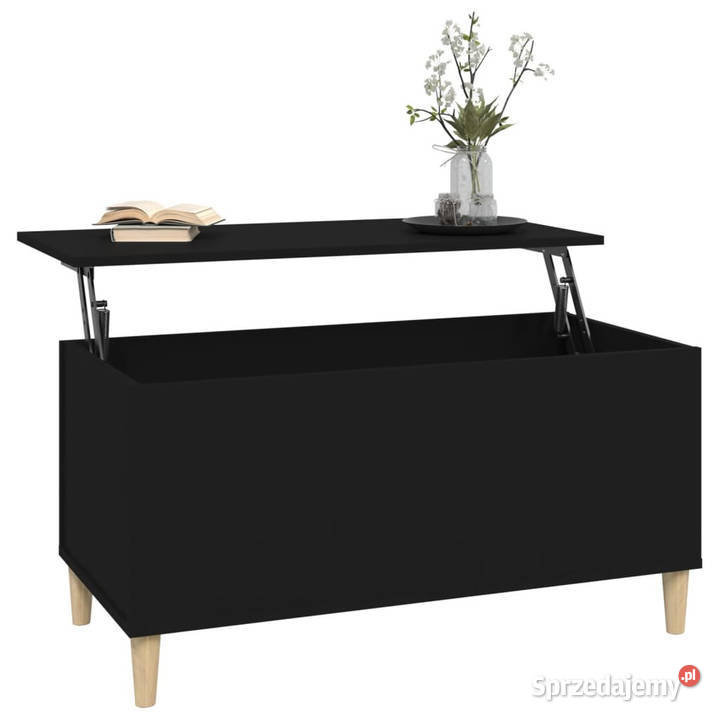 Stolik kawowy czarny 90x445x45 materiał